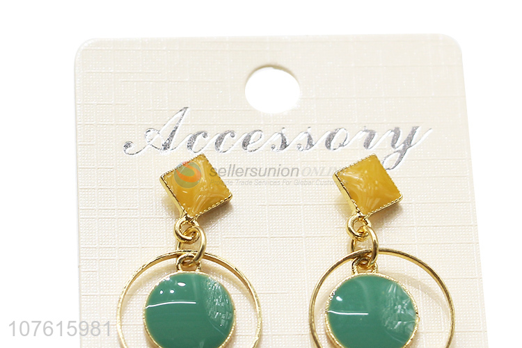 Good Sale Fashion Ladies Jewelry Circle Pendant Earrings