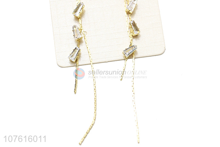 Elegant Bowknot Design Long Tassel Exaggerated Earring