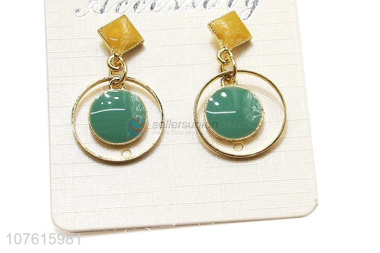 Good Sale Fashion Ladies Jewelry Circle Pendant Earrings