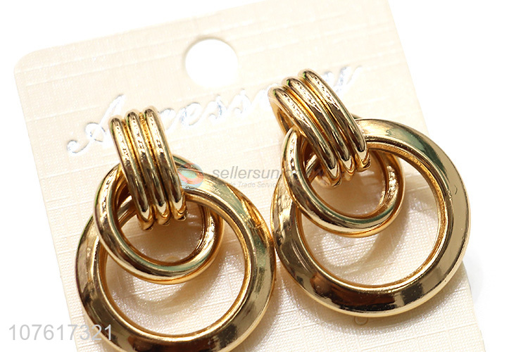 Good Sale Gold Circular Rings Stud Earring Fashion Accessories