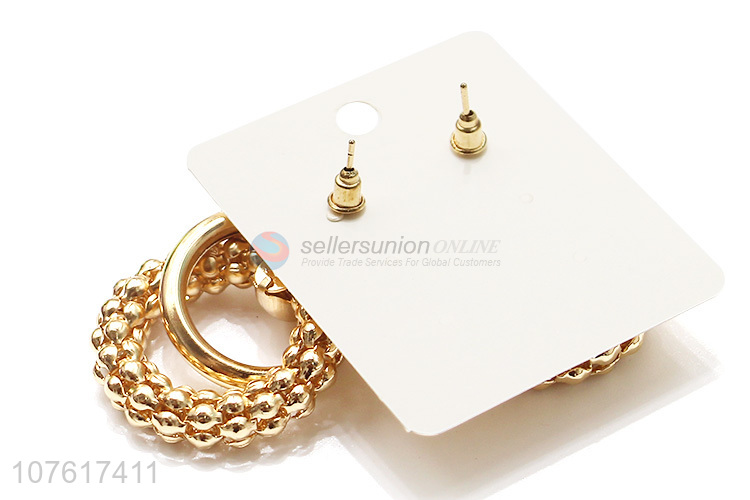 Best Quality Metal Ring Bead Chain Stud Earring Fashion Eardrop