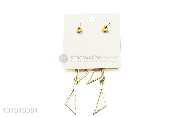 Modern Style Triangle Pendant Fashion Earring For Sale