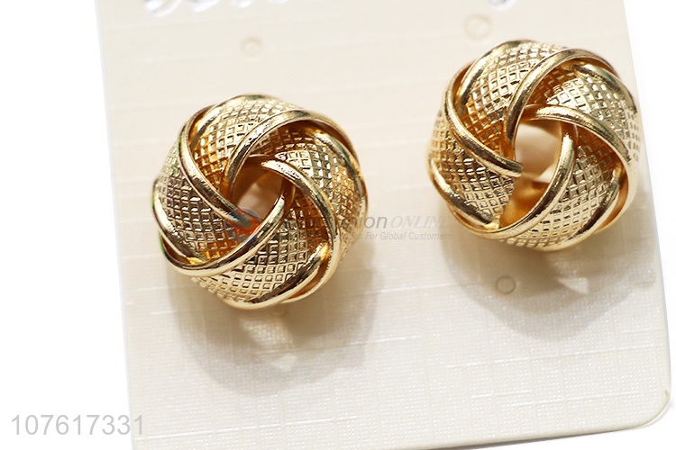 Wholesale Gold Twisted Stud Earrings Fashion Jewelry For Women