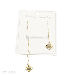 Latest Delicate Fish Long Chain Drop Earring For Ladies