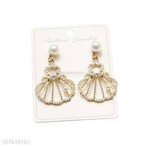 New Design Hollow Shell Shape Drop Earring Fashion Eardrop