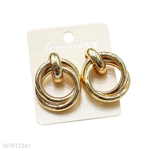 Hot Selling Fashion Stud Earring Metal Circular Ring Ear Stud