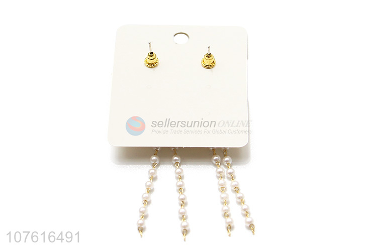 Lovely Heart Design Beads Chain Pendant Earring For Sale