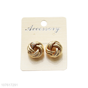 Vintage Geometric Metal Earrings Twist Knotted Stud Earrings