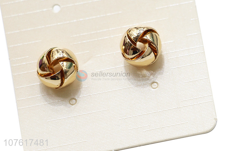 Best Quality Gold Metal Globular Earrings Fashion Ear Stud