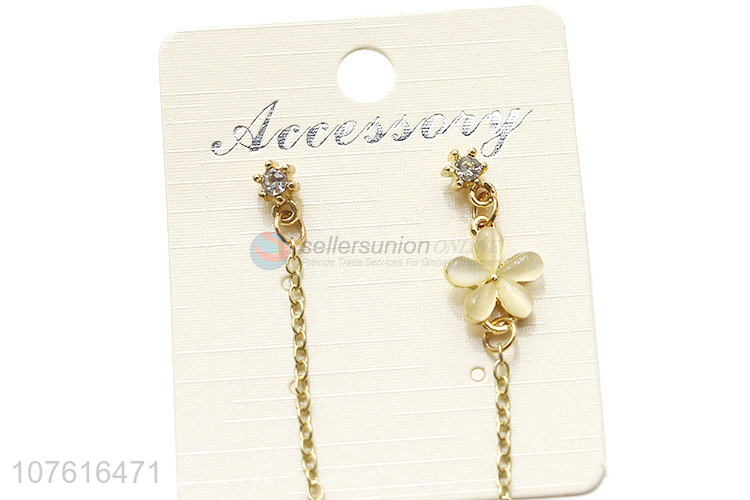 New Design Long Chain Flower Pendant Earring Ladies Jewelry