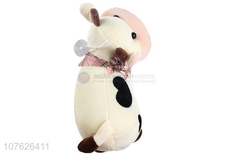 Best Price Cartoon Cow Plush Toy With Small Suction Cup