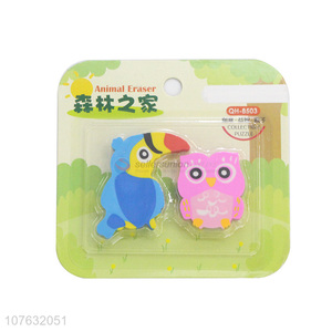 Best Quality Bird Shape Colorful Eraser Fashion Stationery