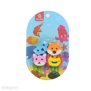 Cartoon Animal Shape Colorful Eraser For Students