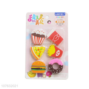 Best Selling Delicious Food Series Eraser Set For Kids