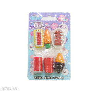 Custom Simulation Food Drink Eraser Gift Set Students Stationery