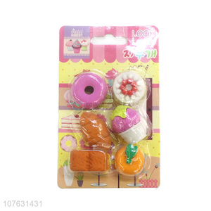 Delicate Design Dessert Shape Eraser Fashion Stationery