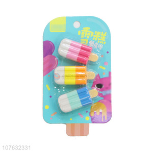 Wholesale Colorful Ice Cream Shape Eraser Fashion Pencil Eraser