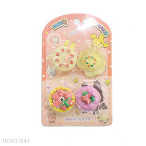 Wholesale Mini Cake Shape Colorful Eraser Fashion Stationery