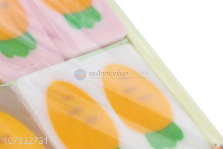 Newest Carrot Pattern Rectangle Eraser Set Wholesale