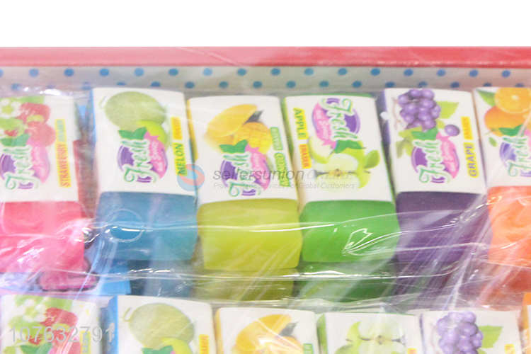 High Quality Fruit Color Erasers Set Fashion Stationery