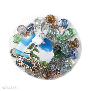 Hot selling multicolor round glass stones for fish tank decoration