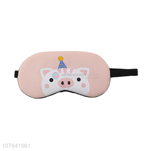 Promotional lovely cartoon pig reusable comfortable travel sleep eye mask