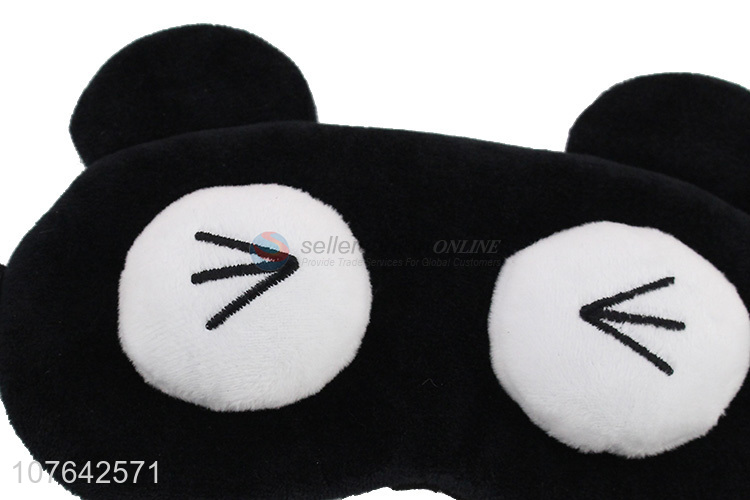 Promotional lovely cartoon short plush blindfold adjustable sleep eye mask