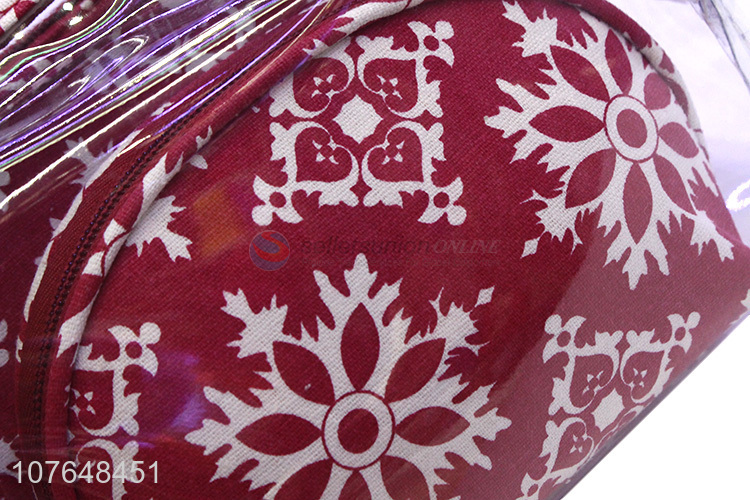 Wholesale 3 Pieces Pvc Makeup Bag Polyester Cosmetic Bag Set