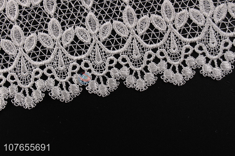 Floral pattern embroidered white lace ribbon with low price