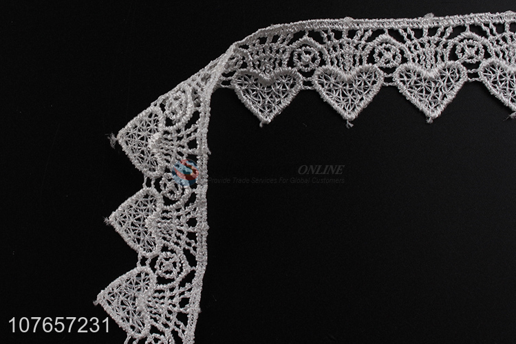 Good fashion polyester white lace trim for garment accessories