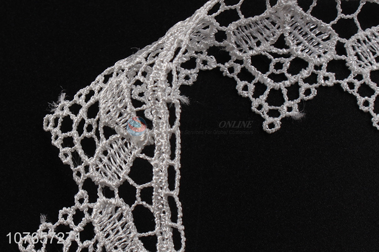 Lowest price good quality white lace trim for garment decoration