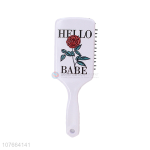 Fashion Design Plastic Paddle Detangling Massage Hair Brush With Handle