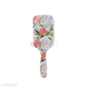 Good Sale Flower Pattern Plastic Detangling Brush Paddle Massage Hair Brush