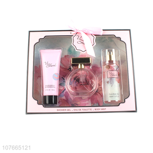 Hot products ladies perfume set gift perfume shower gel body mist