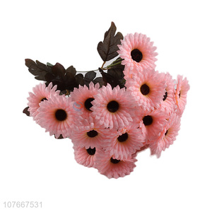 Hot sale decorative pink chrysanthemum 24 small flat chrysanthemum combination