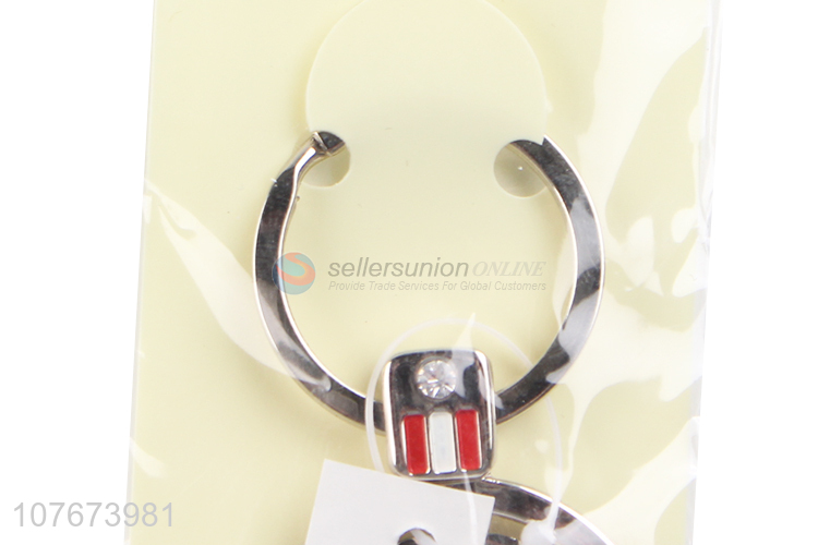 Good quality round two rings key chain with cheap price