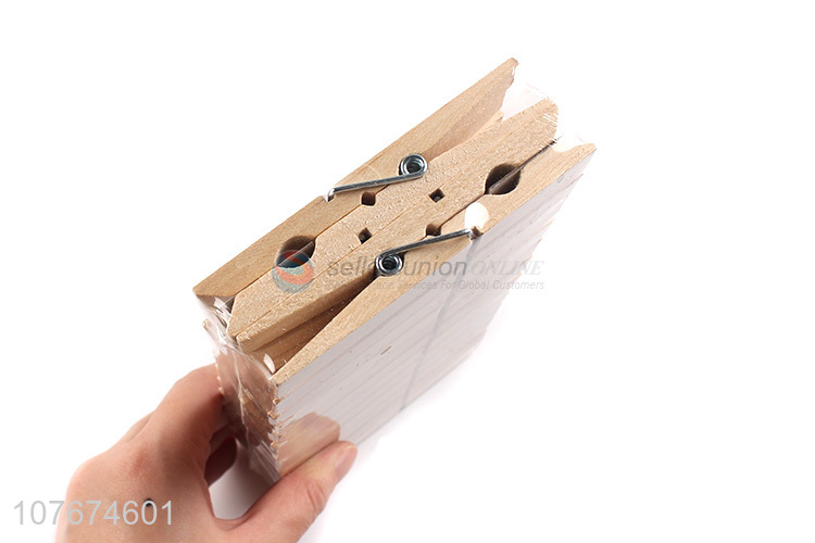 Multifunctional windproof and durable bamboo clothespins 24 pcs