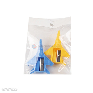 Most popular school stationery plane shape plastic pencil sharpener