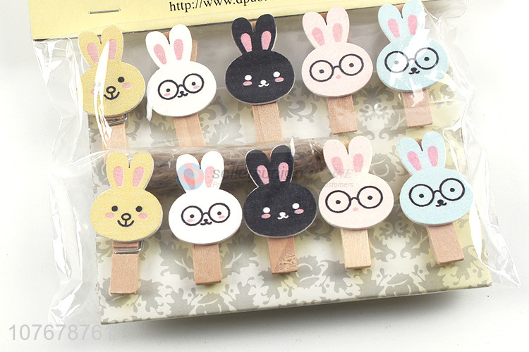 Factory direct mini wooden clamp wooden products cartoon rabbit wooden clamp