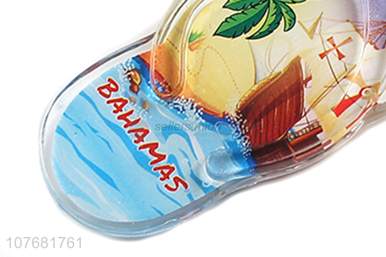 Hot products flip flops key chain acrylic keyring for souvenir