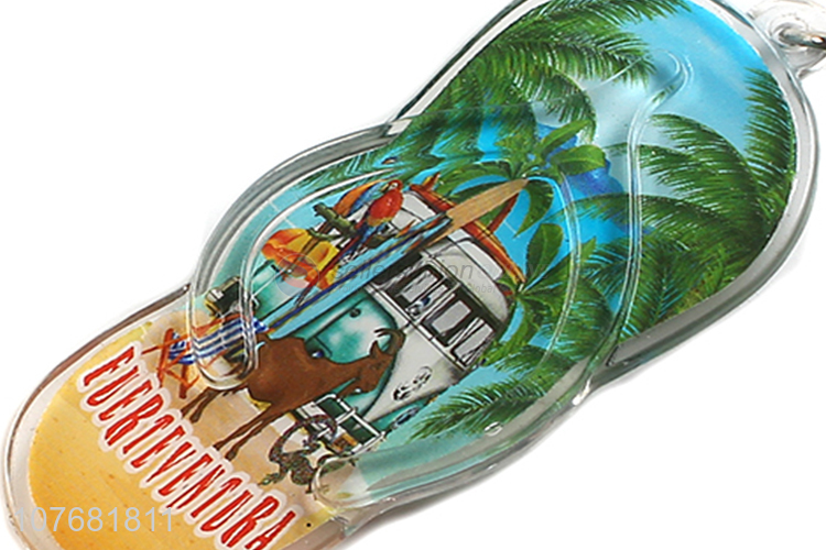 Good price beach slipper key chain plastic keychain key ring