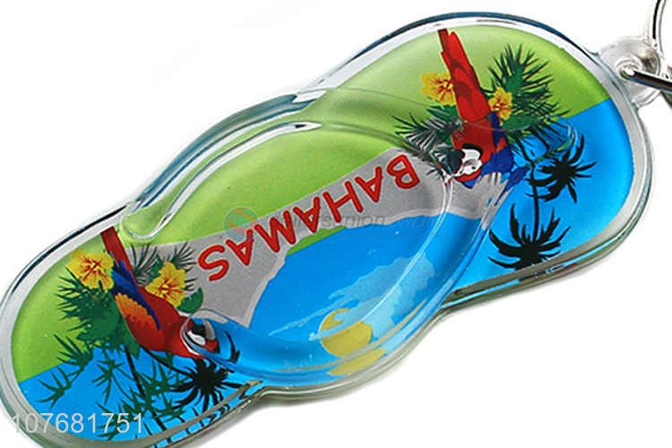 Top seller beach slipper key chain plastic keychain key ring