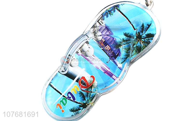 Hot sale beach slipper key chain acrylic keychain key ring