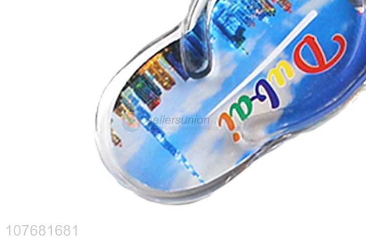 Good quality flip flops key chain acrylic keyring for souvenir