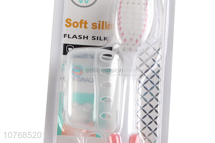 Design fashion singer icon toothbrush soft bristled adult toothbrush with toothbrush head cover