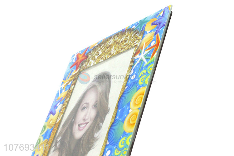 Good Sale Shell Pattern Rectangle Desk Picture Frame Glass Photo Frame