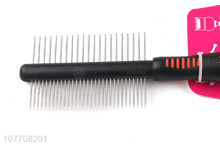 High quality double head pet comb round handle pet grooming comb