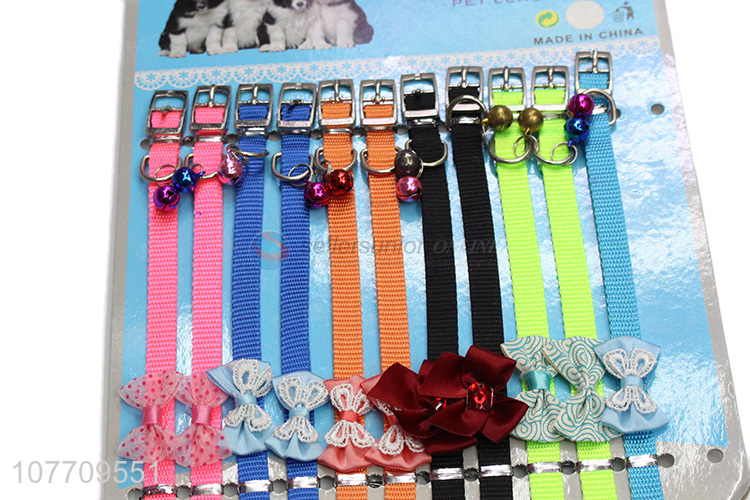 Best selling durable colourful collar with cute bowknot