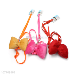 Creative design colourful pets cats leash with beautiful bowknot