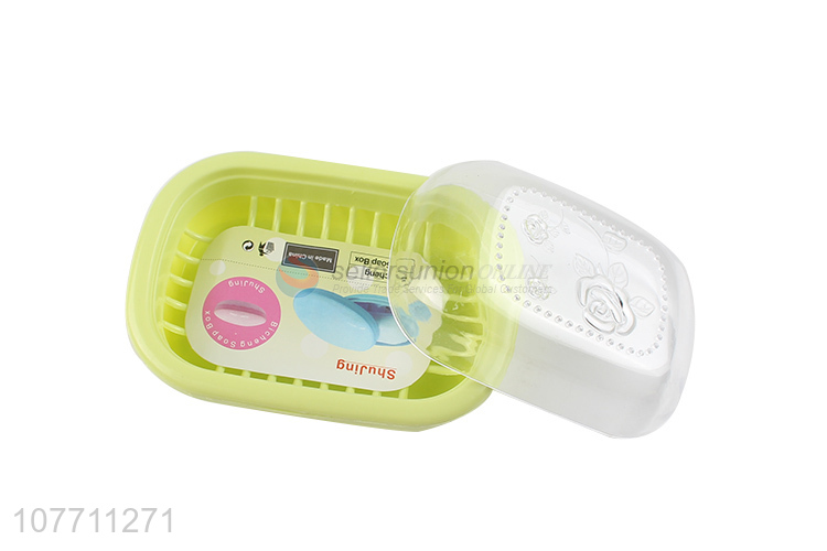 Wholesale exquisite waterproof plastic soap holder soap dish with cover